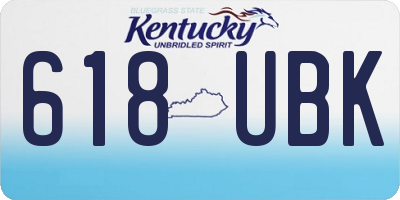 KY license plate 618UBK