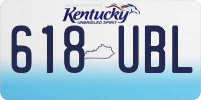 KY license plate 618UBL