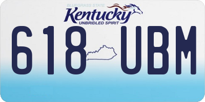 KY license plate 618UBM