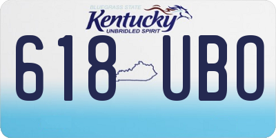 KY license plate 618UBO