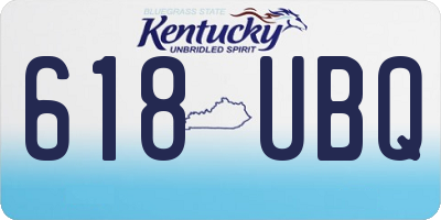 KY license plate 618UBQ