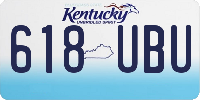 KY license plate 618UBU