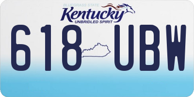 KY license plate 618UBW