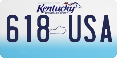 KY license plate 618USA