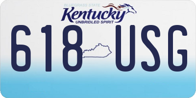 KY license plate 618USG