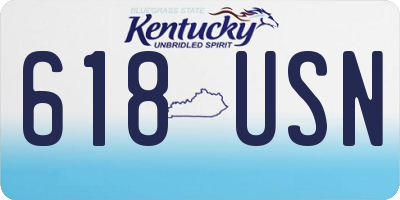 KY license plate 618USN