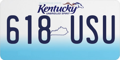 KY license plate 618USU