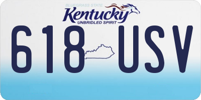KY license plate 618USV