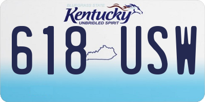 KY license plate 618USW