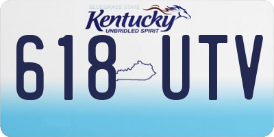 KY license plate 618UTV