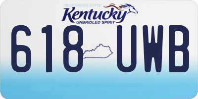 KY license plate 618UWB
