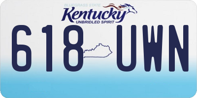 KY license plate 618UWN