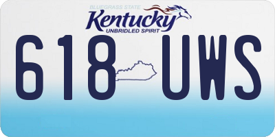 KY license plate 618UWS