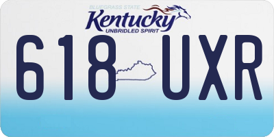 KY license plate 618UXR