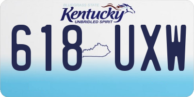 KY license plate 618UXW
