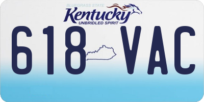 KY license plate 618VAC