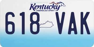 KY license plate 618VAK