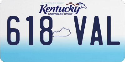KY license plate 618VAL
