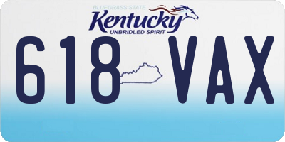 KY license plate 618VAX
