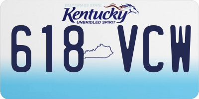 KY license plate 618VCW