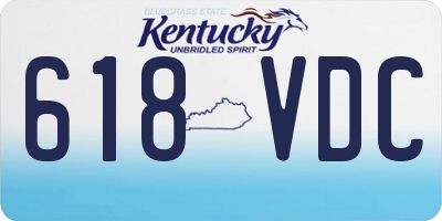KY license plate 618VDC