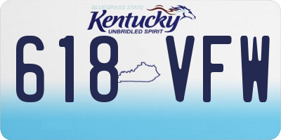 KY license plate 618VFW