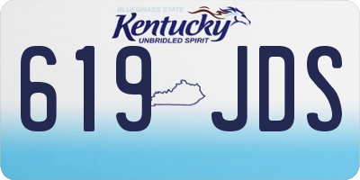 KY license plate 619JDS