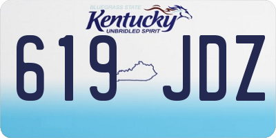 KY license plate 619JDZ