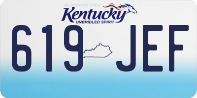 KY license plate 619JEF
