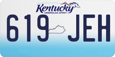 KY license plate 619JEH