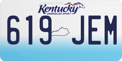 KY license plate 619JEM