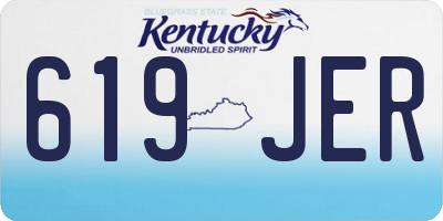 KY license plate 619JER
