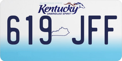 KY license plate 619JFF