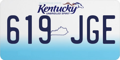 KY license plate 619JGE