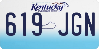 KY license plate 619JGN