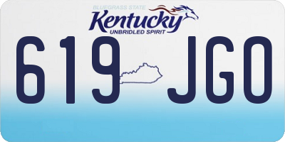 KY license plate 619JGO