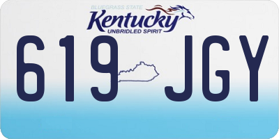 KY license plate 619JGY