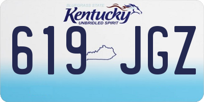 KY license plate 619JGZ