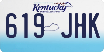 KY license plate 619JHK