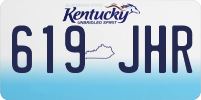 KY license plate 619JHR