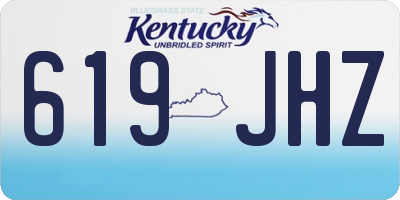 KY license plate 619JHZ