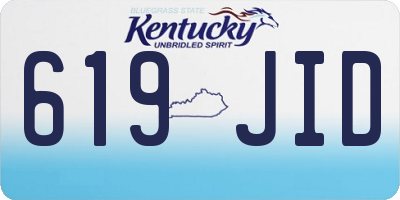 KY license plate 619JID