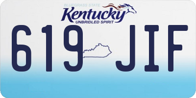KY license plate 619JIF