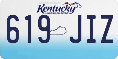 KY license plate 619JIZ