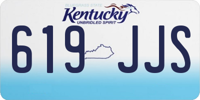 KY license plate 619JJS