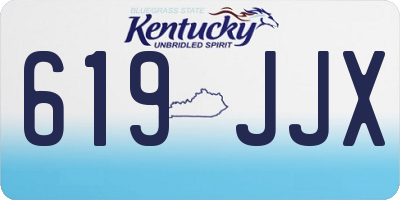KY license plate 619JJX