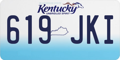 KY license plate 619JKI