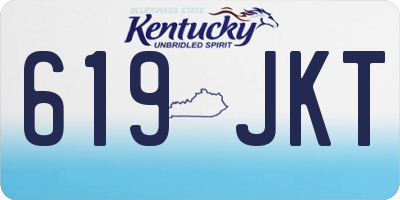 KY license plate 619JKT