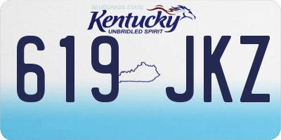 KY license plate 619JKZ