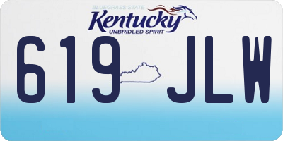 KY license plate 619JLW